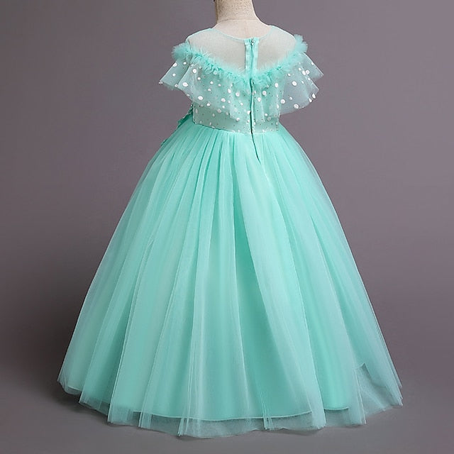 Color Dress Flower Kids Solid Girls' Girl Party