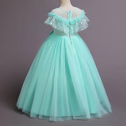 Kids Dress Solid Party Color Girl Flower Girls'