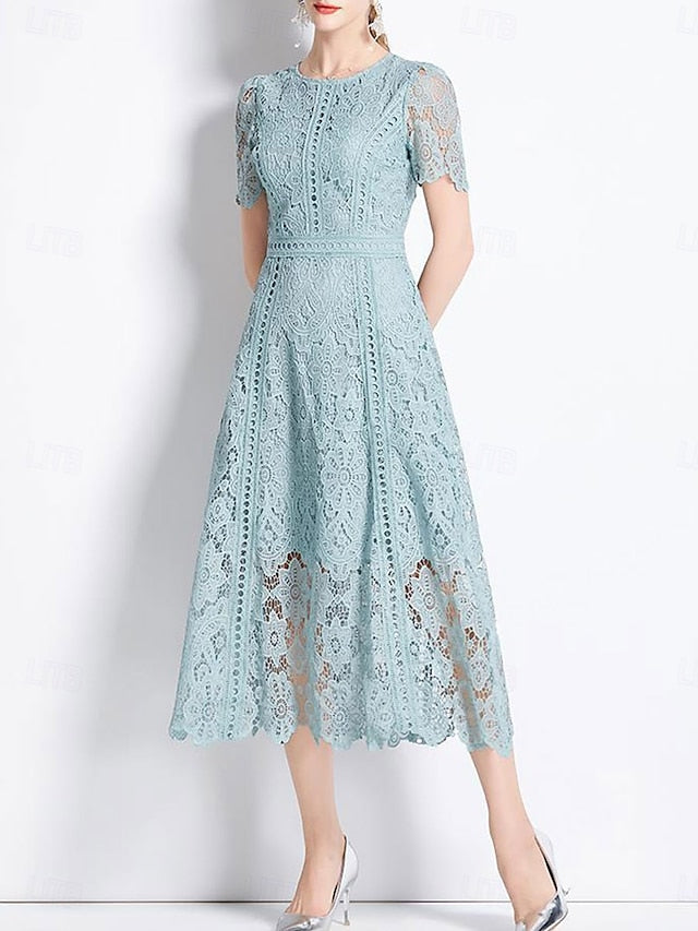 Tea the Dress Length Neck Elegant Mother Bride of Crew