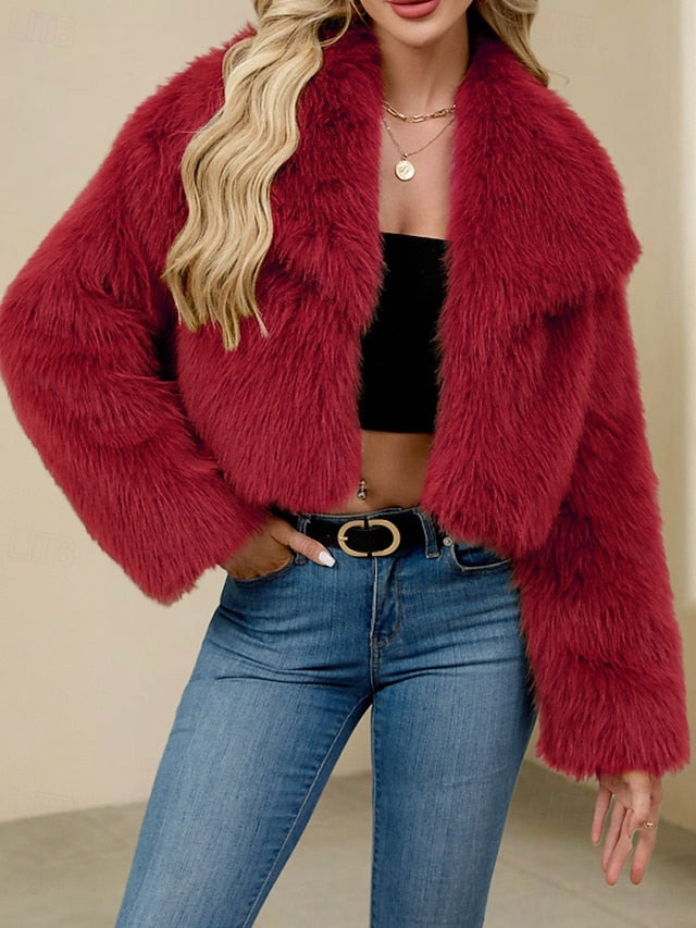 Fur Warm Coat Comfortable Women's Faux Leathers Furs