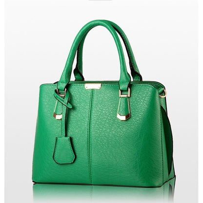 Leather Women's Green Elegant Handbag Faux – Structured