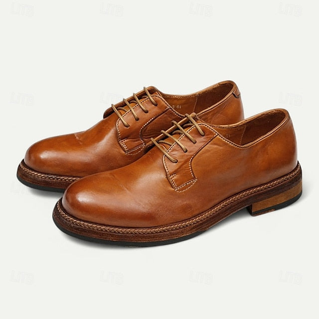 Men's Shoes Welt with Goodyear Tan Clean Leather Derby and