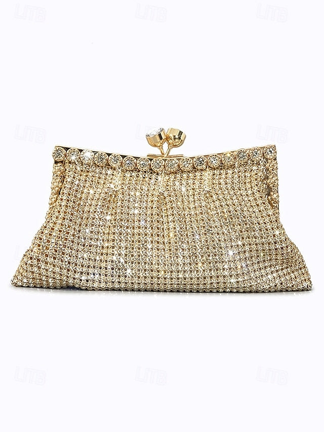 Rhinestone Green Clutch Sage Women's Purse Vintage –