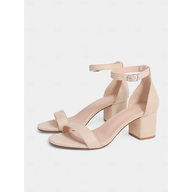 Sandals with Glitter Heel Ankle Stylish Block Women's Gold