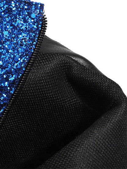 Ankle High Women's Boots Red Heel Glitter Sparkly –