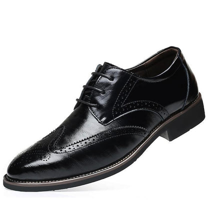 Blue Brogue with Shoes Faux Oxford Classic Leather Men's
