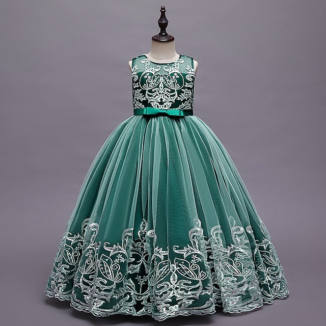 Girls' Christening Flower Kids Wedding Dress Sleeveless