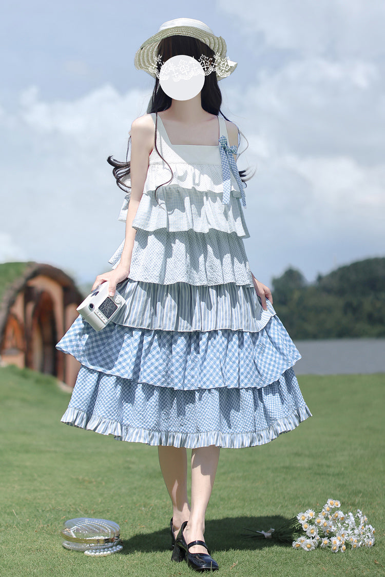 Go To The Beach Ruffle Print Holiday Sweet Lolita JSK
