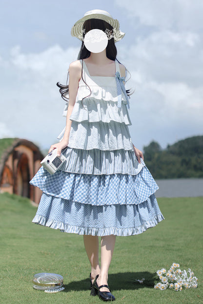 Go To The Beach Ruffle Print Holiday Sweet Lolita JSK