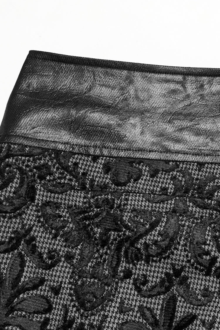 Floral Embroidery Buckle Gothic Trousers for Men