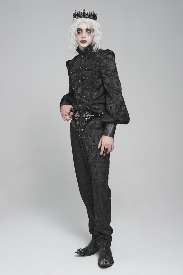 Lace-Up Buckled Zippered Gothic Pants for Men