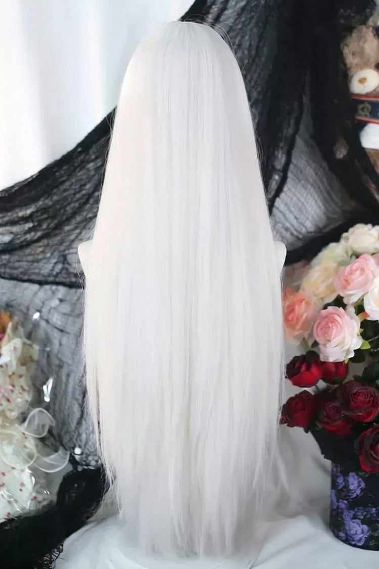Full Bangs Long Straight Wig in Moonlight White