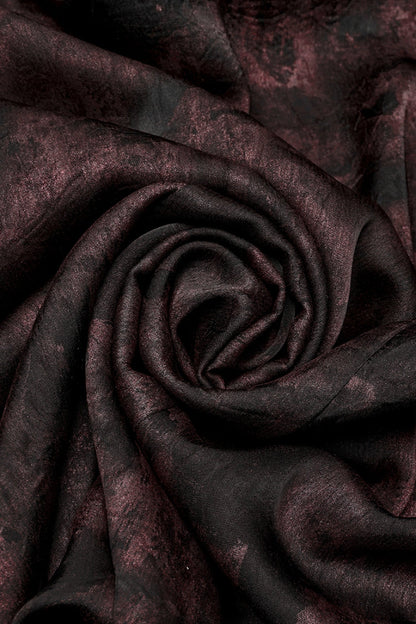 Crimson & Obsidian Stand Collar Long Sleeves Ruffle Pleated Gothic Blouse