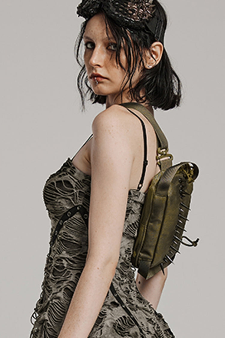 Military Rivets Steampunk Shoulder Bag for Women
