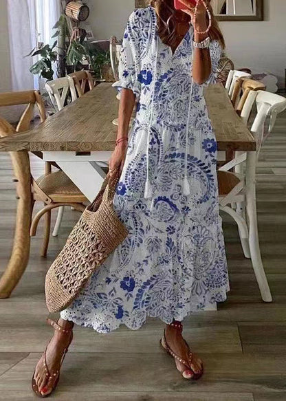 Cotton Ruffled Elegant Summer Party Out Dress Hollow White