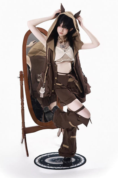Fox Trail Hooded Punk Prince Ouji Lolita Set