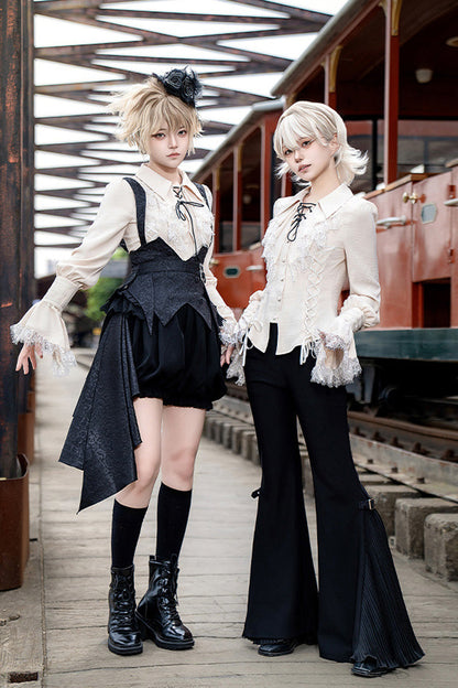 Ebony Long-Sleeve Pirate Style Gothic Trousers - Gold Hunter