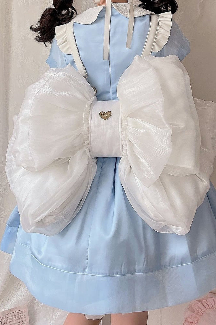 Ivory Large Bow Metal Heart Nameplate Lolita Backpack