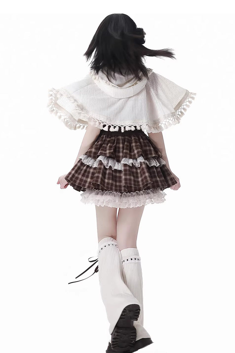 Warm Summer Days Double-Layered Printed Lolita Skirt with Lace - Ruffled