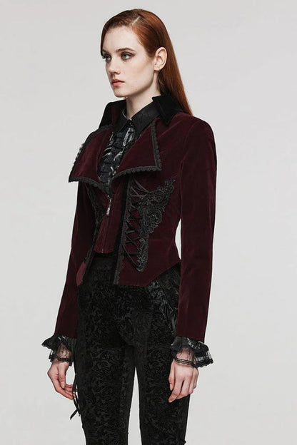 Slim Notch-Lapel Long-Sleeve Tuxedo Jacket for Women in Two Hues - GothicEdge