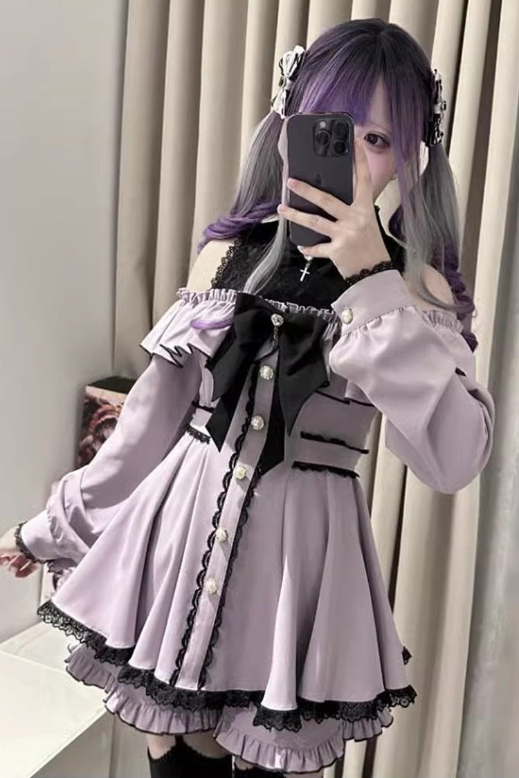 Japanese Strapless Jirai Kei Dress Set - Ruffle Lace