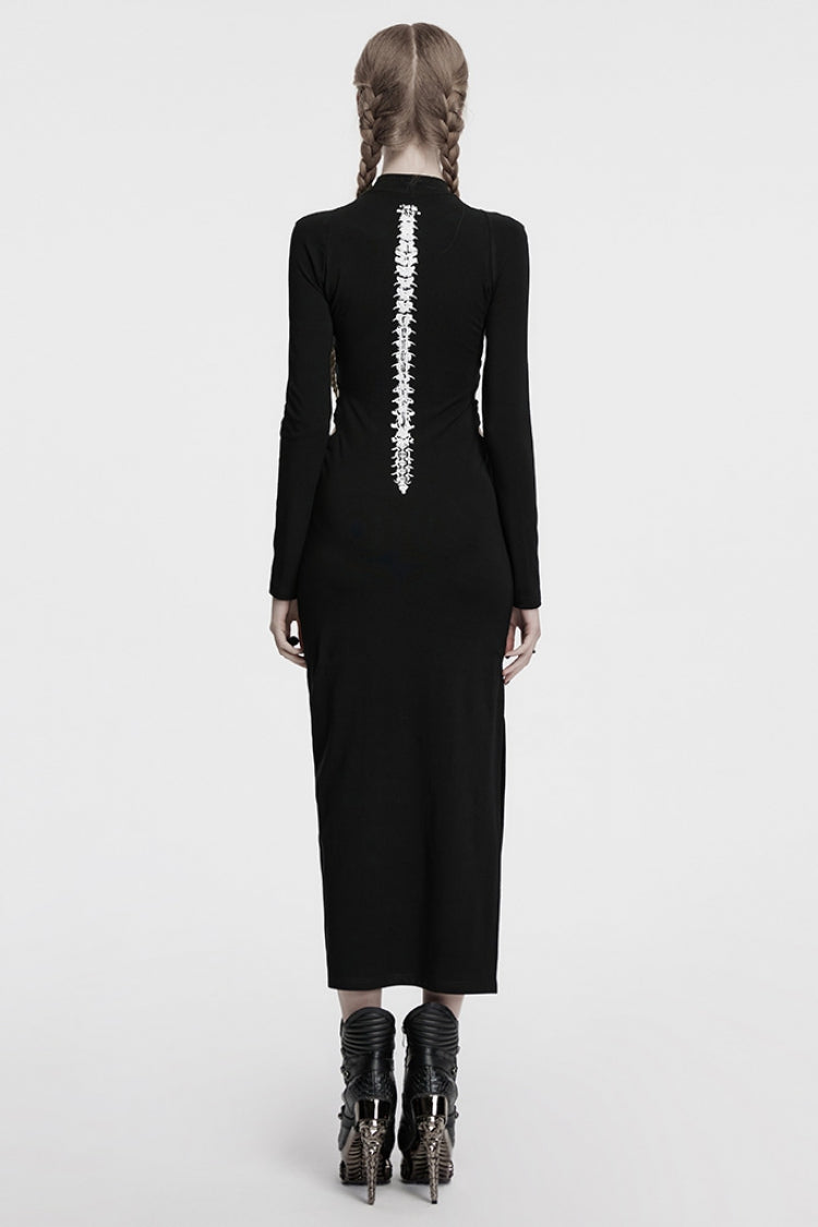 Cutout Skeleton Dress for Women - Gothic Hollow Design