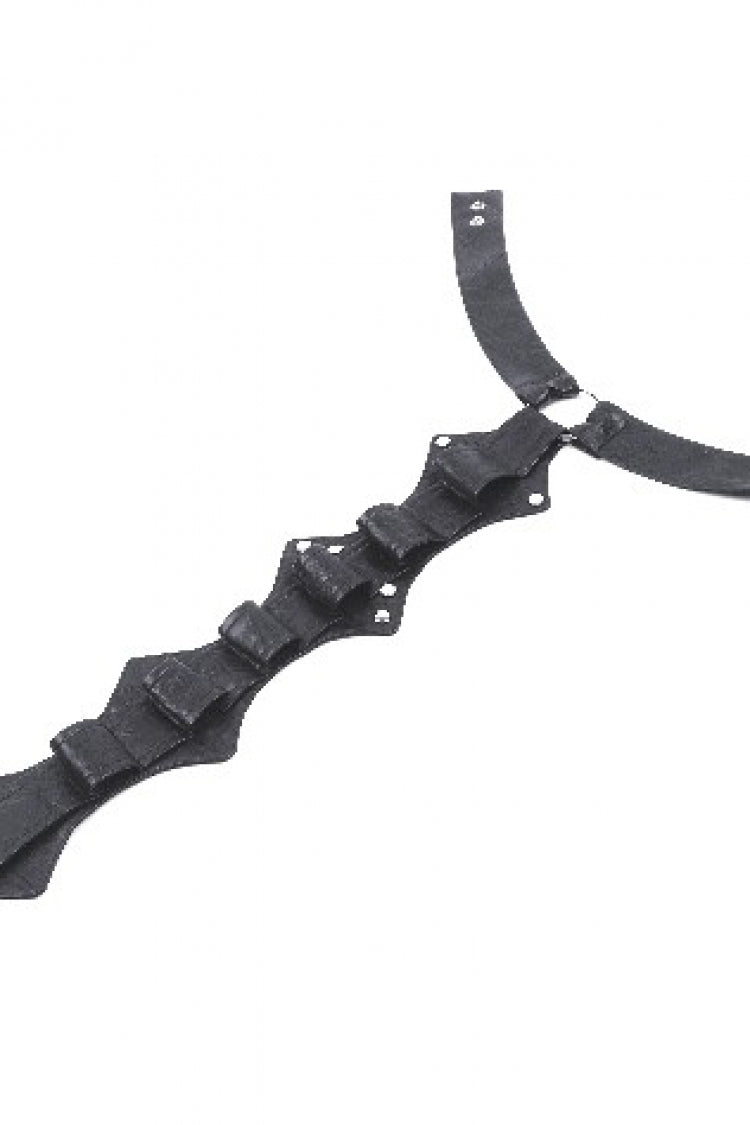 Punk PU Necktie in Black with Irregular Design