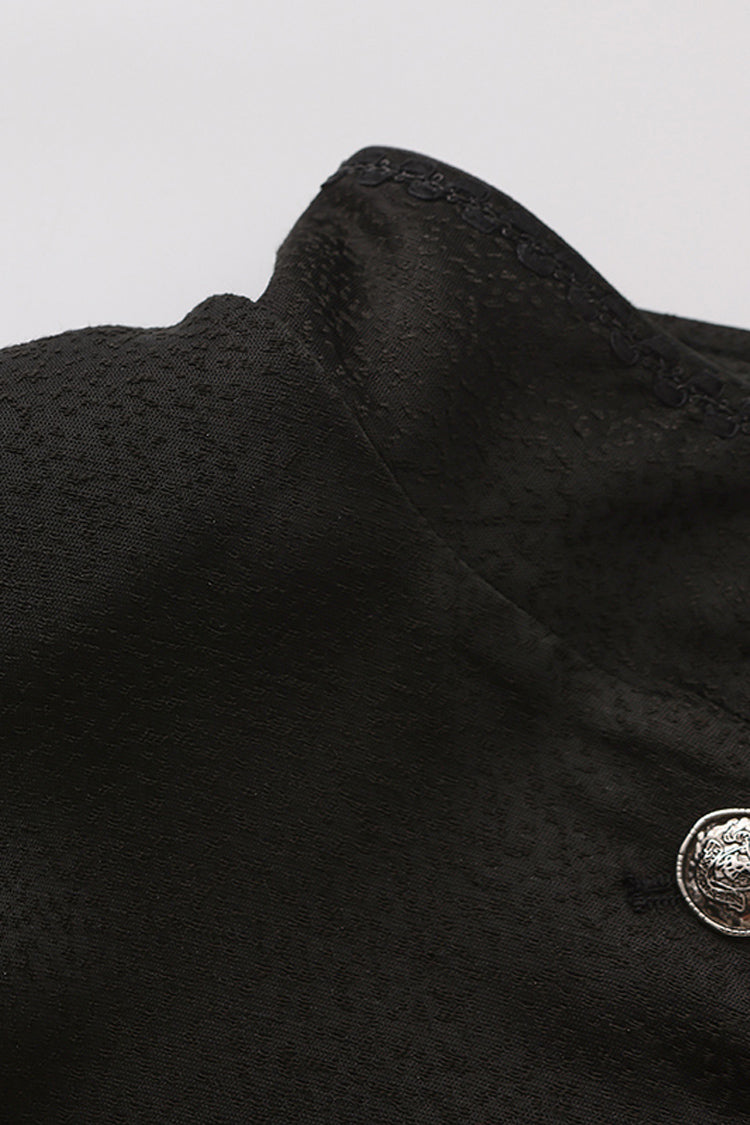 Elegant Prince Ouji Lolita Coat with Long Sleeves in Black