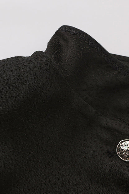 Elegant Prince Ouji Lolita Coat with Long Sleeves in Black