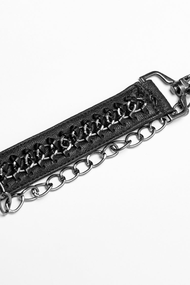 Sleeveless Gothic Cloak with Metal Buckle and Leather Strap