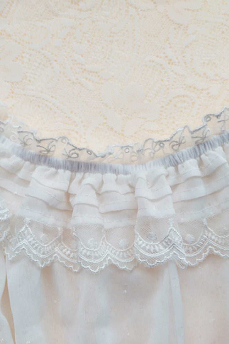 Ivory Boatneck Lace Short-Sleeve Princess Lolita Blouse