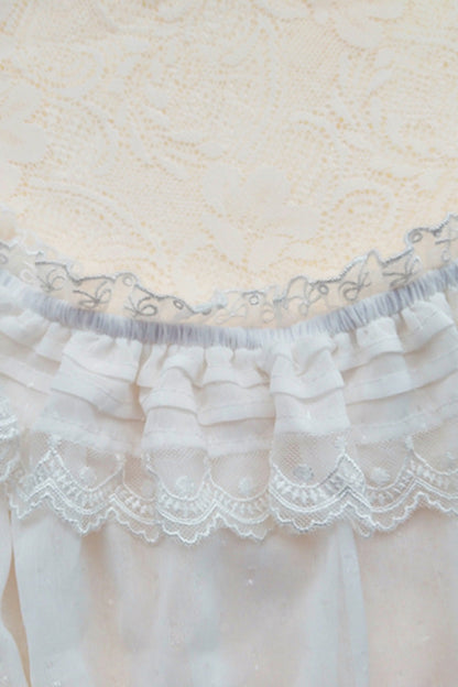 Ivory Boatneck Lace Short-Sleeve Princess Lolita Blouse