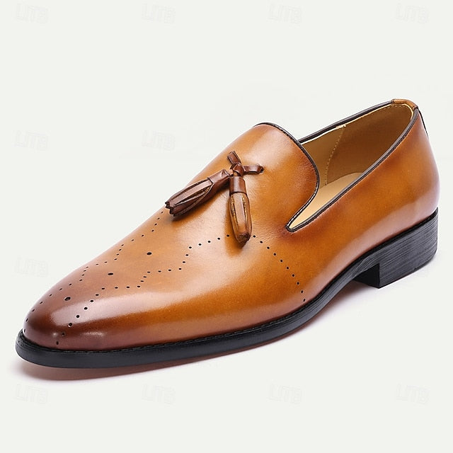Loafers Light Men's Brown Tassel – Classic Leather