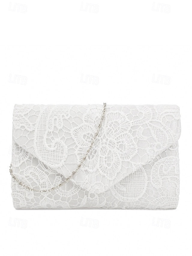 Lace with Chain Bag Women's Evening Strap Clutch