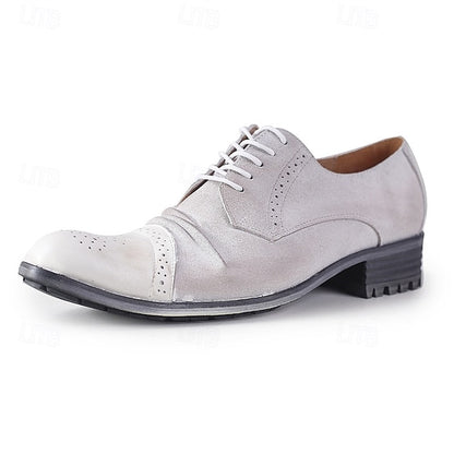 Men's Vintage Shoes Leather Oxford Genuine – Brogue