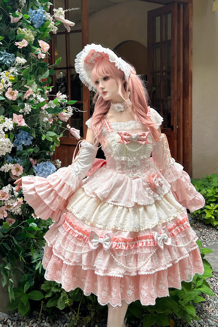 Blush Ruffled Hanayome Lace Princess JSK with Bow