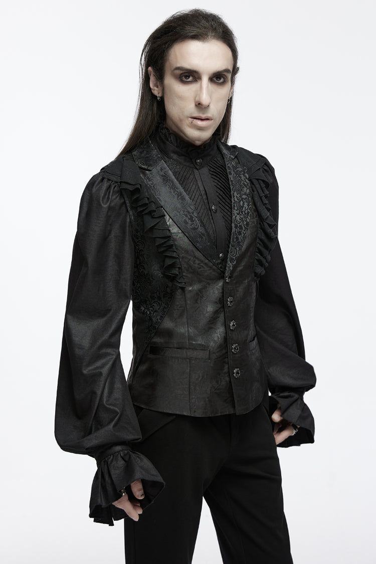 Onyx Ruffle Gothic Sleeveless Vest