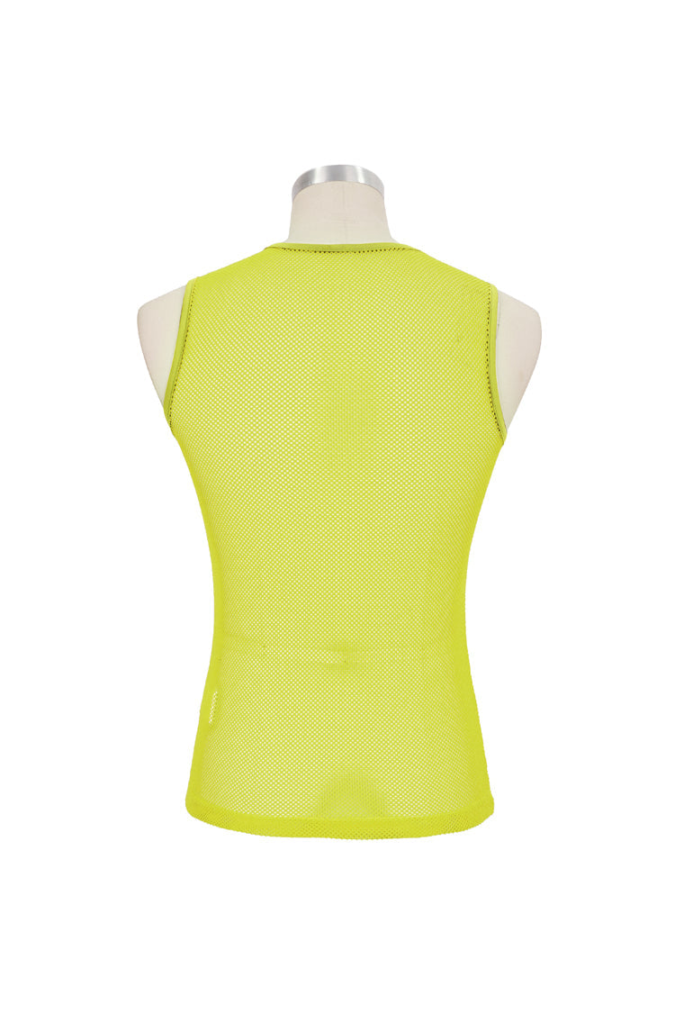 Stretchable Transparent Rhombus Net Sleeveless Men's Gothic Tee