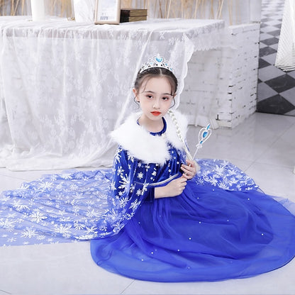 Dress Girl Flower Princess Party Frozen Theme Fairytale Elsa