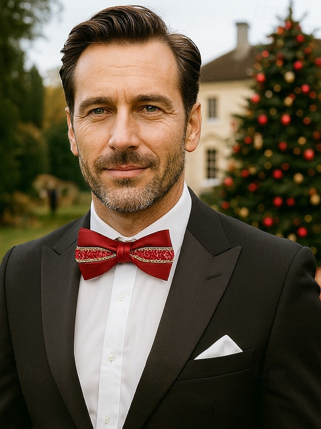 Men's – Christmas Tie Bow Red