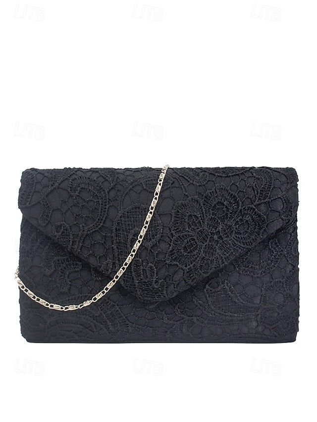 Lace with Chain Bag Women's Evening Strap Clutch