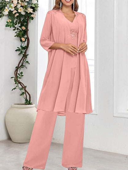 Guest Mother the 3 V Piece Elegant Wedding Simple Bride Dress of