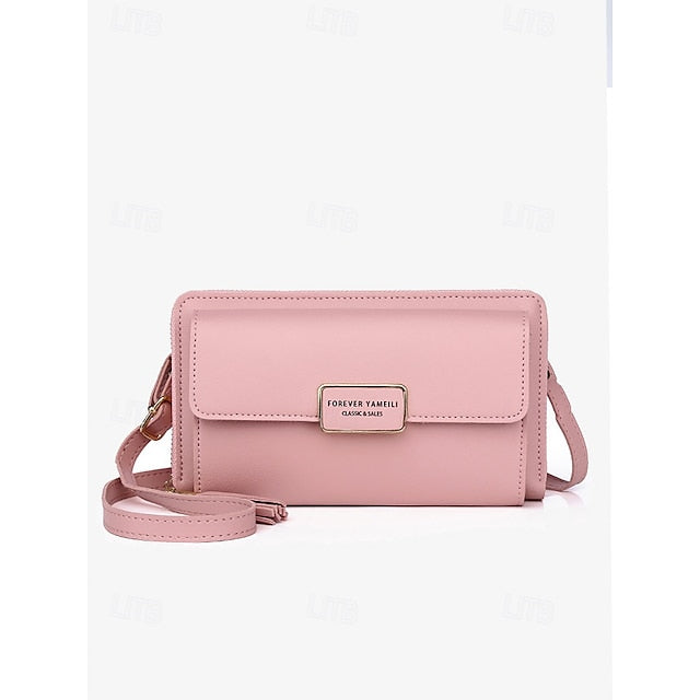 Phone Leather PU Crossbody Wristlet Mobile Bag Women's