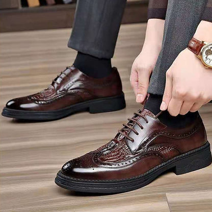 Brogue Shoes Oxford Brown - Crocodile Leather Men's
