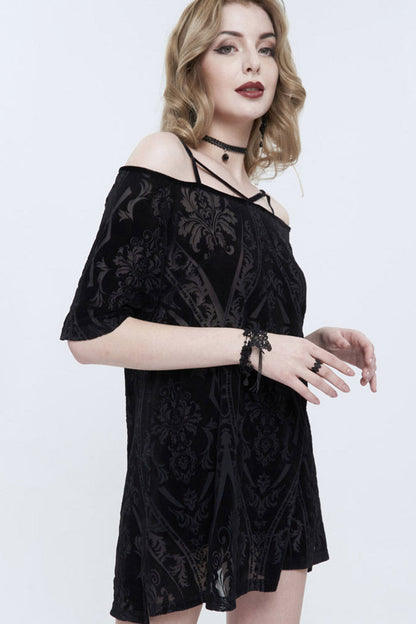 Front Long Back Slit Off-Shoulder Punk Dress for Women
