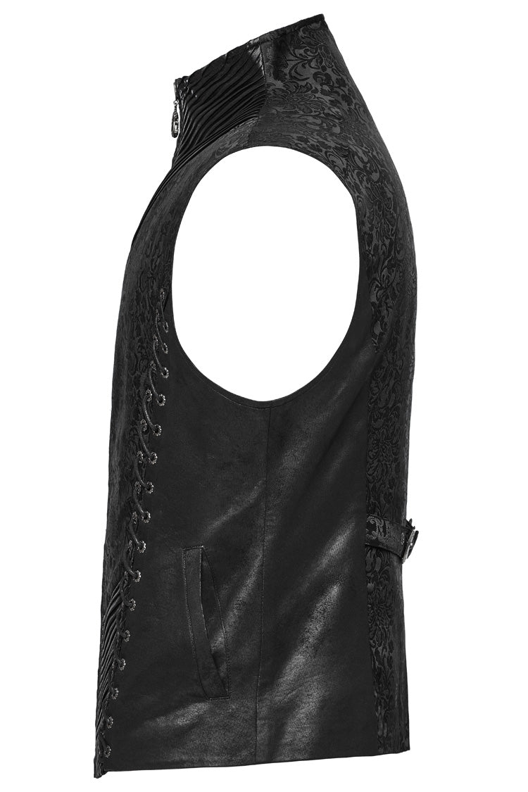 No-Sleeve Eyelet Lace-Up Men's Gothic Waistcoat
