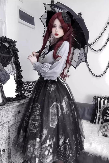 Classic Gothic Punk Lolita Skirt Set for Halloween