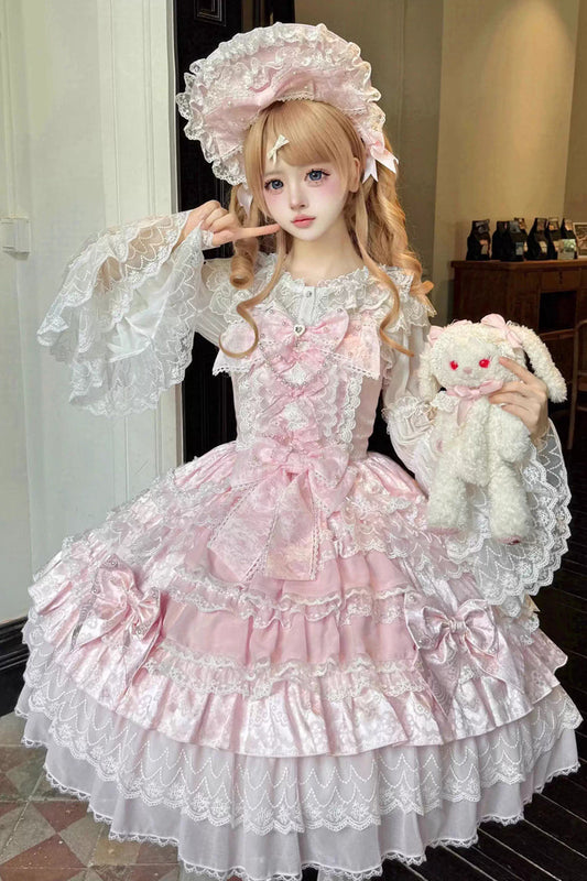 Blush Doll-Style Sleeveless Ruffled Lace Daily Dress