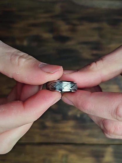 Rings Pattern Men's – Stainless Geometric Modern Steel