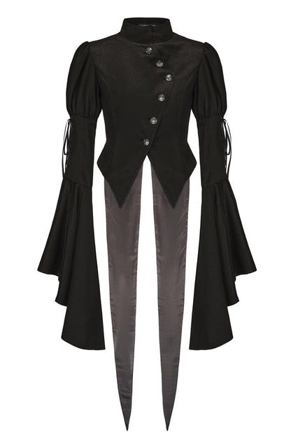 Elegant Prince Ouji Lolita Coat with Long Sleeves in Black